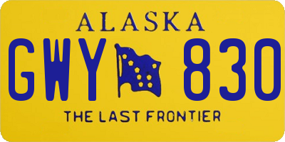 AK license plate GWY830