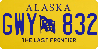 AK license plate GWY832