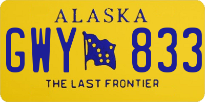 AK license plate GWY833