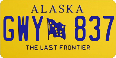 AK license plate GWY837
