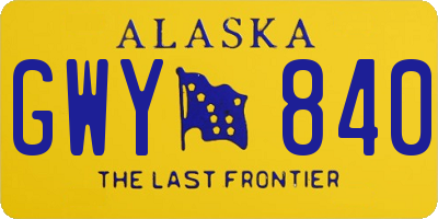 AK license plate GWY840