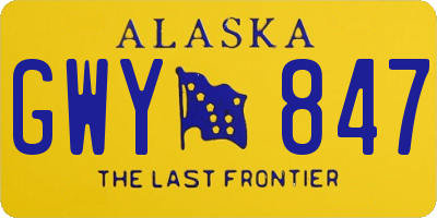 AK license plate GWY847
