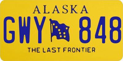 AK license plate GWY848