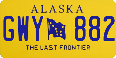 AK license plate GWY882