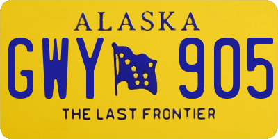 AK license plate GWY905