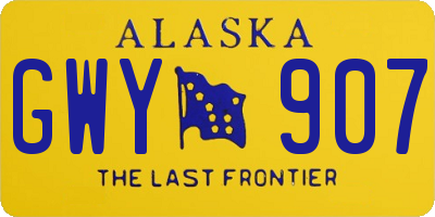 AK license plate GWY907