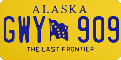 AK license plate GWY909