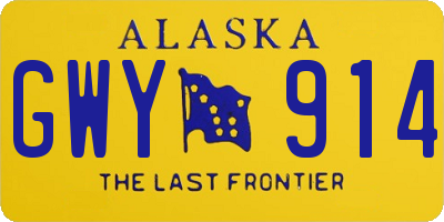 AK license plate GWY914