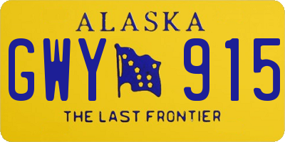 AK license plate GWY915