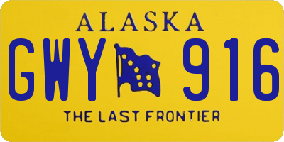 AK license plate GWY916