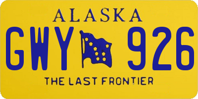 AK license plate GWY926
