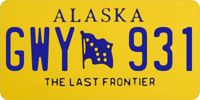 AK license plate GWY931