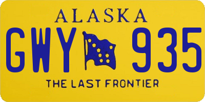 AK license plate GWY935