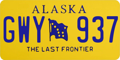 AK license plate GWY937