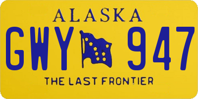 AK license plate GWY947