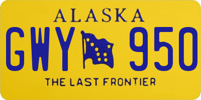 AK license plate GWY950