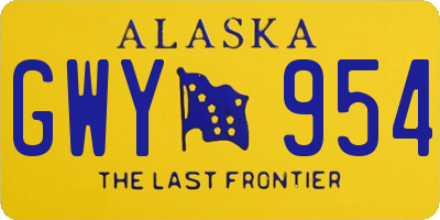 AK license plate GWY954