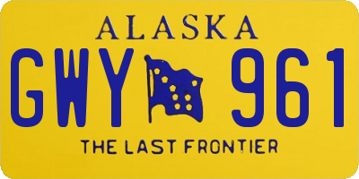 AK license plate GWY961