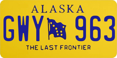 AK license plate GWY963