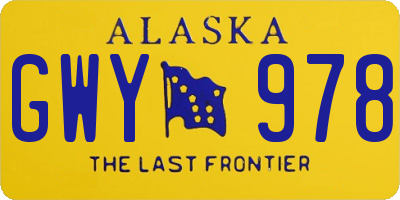 AK license plate GWY978