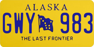 AK license plate GWY983