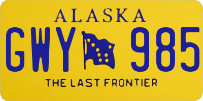 AK license plate GWY985