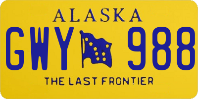 AK license plate GWY988