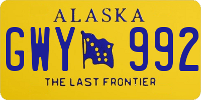AK license plate GWY992