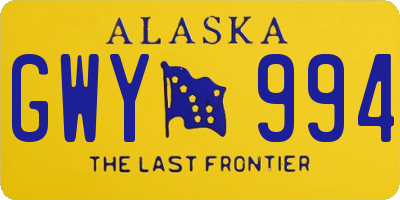 AK license plate GWY994