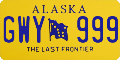 AK license plate GWY999
