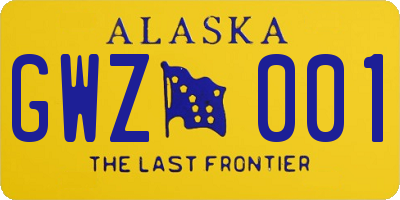 AK license plate GWZ001