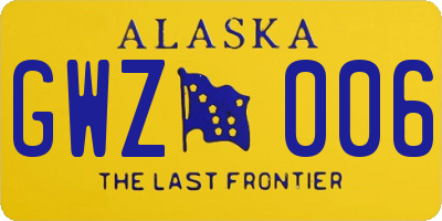 AK license plate GWZ006