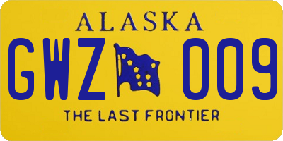 AK license plate GWZ009