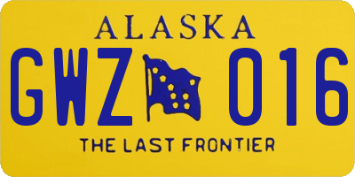 AK license plate GWZ016