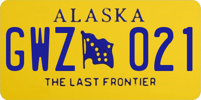 AK license plate GWZ021