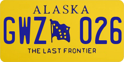 AK license plate GWZ026