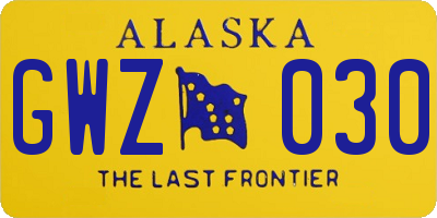 AK license plate GWZ030