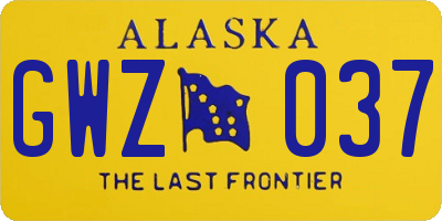 AK license plate GWZ037