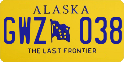 AK license plate GWZ038
