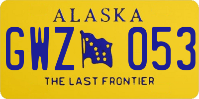 AK license plate GWZ053