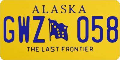AK license plate GWZ058
