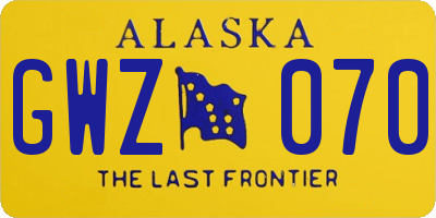 AK license plate GWZ070