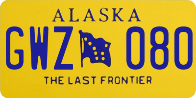 AK license plate GWZ080