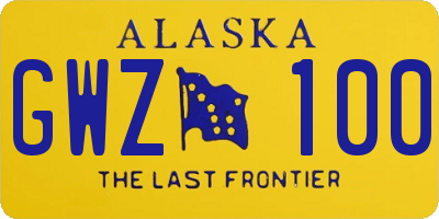 AK license plate GWZ100