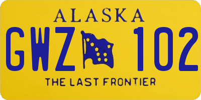 AK license plate GWZ102