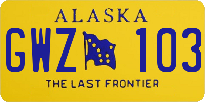 AK license plate GWZ103