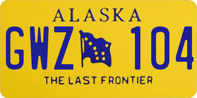 AK license plate GWZ104