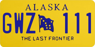 AK license plate GWZ111