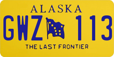 AK license plate GWZ113