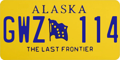 AK license plate GWZ114